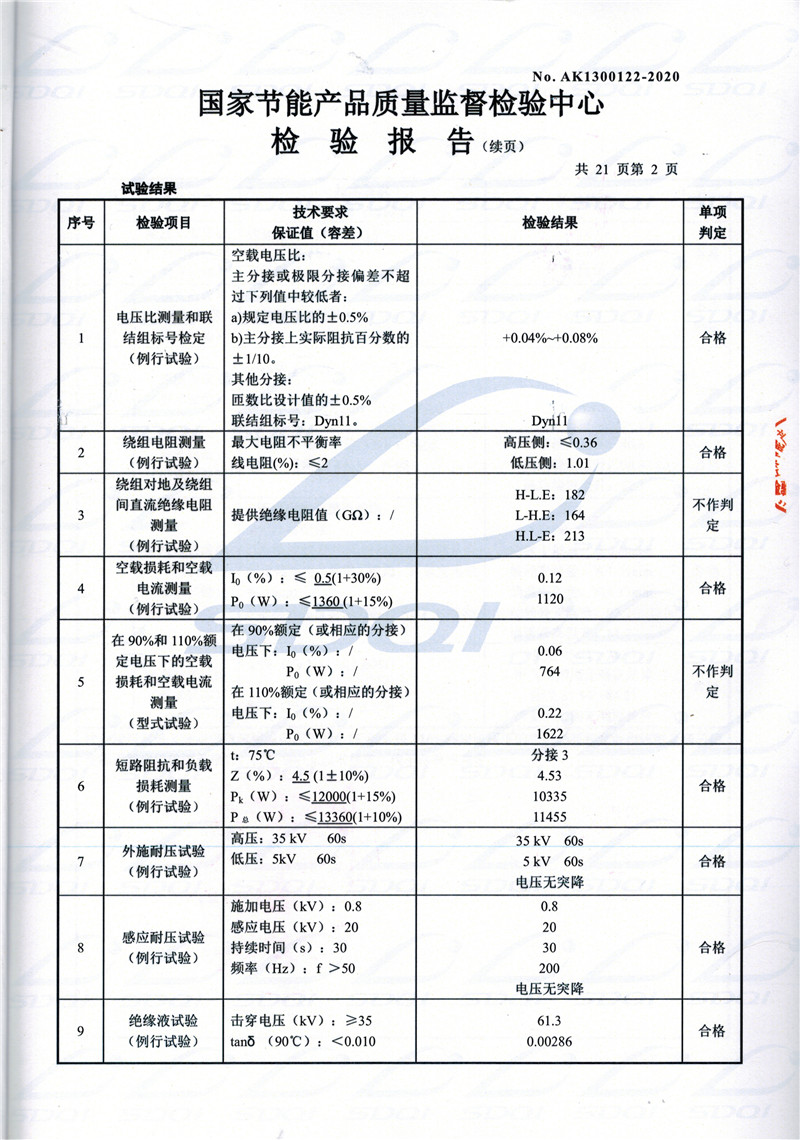 高低压试验报告-S11-1250回民回民回民油浸式变压器-2.jpg